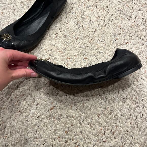 Tory Burch Jolie Ballet Flats Leather Sz 8.5 Casual Formal Elastic Band - Picture 3 of 8